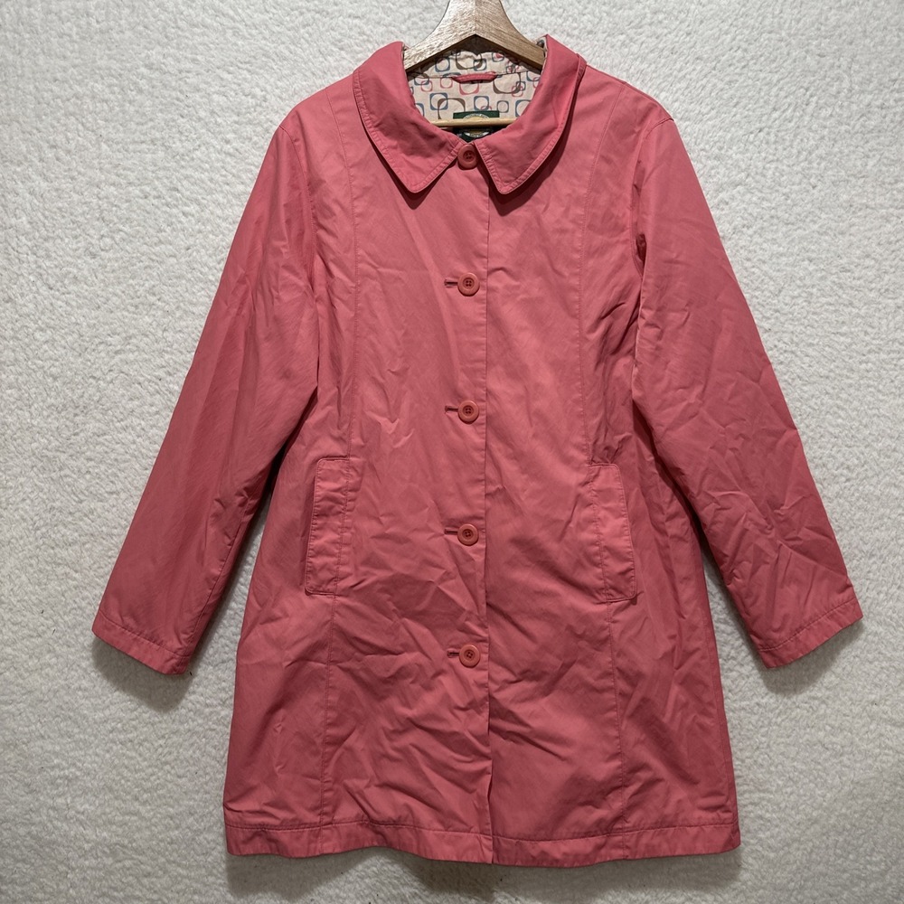Cabelas‎ Pink Women's Lightweight Windbreaker Rain Trench Coat Size Large